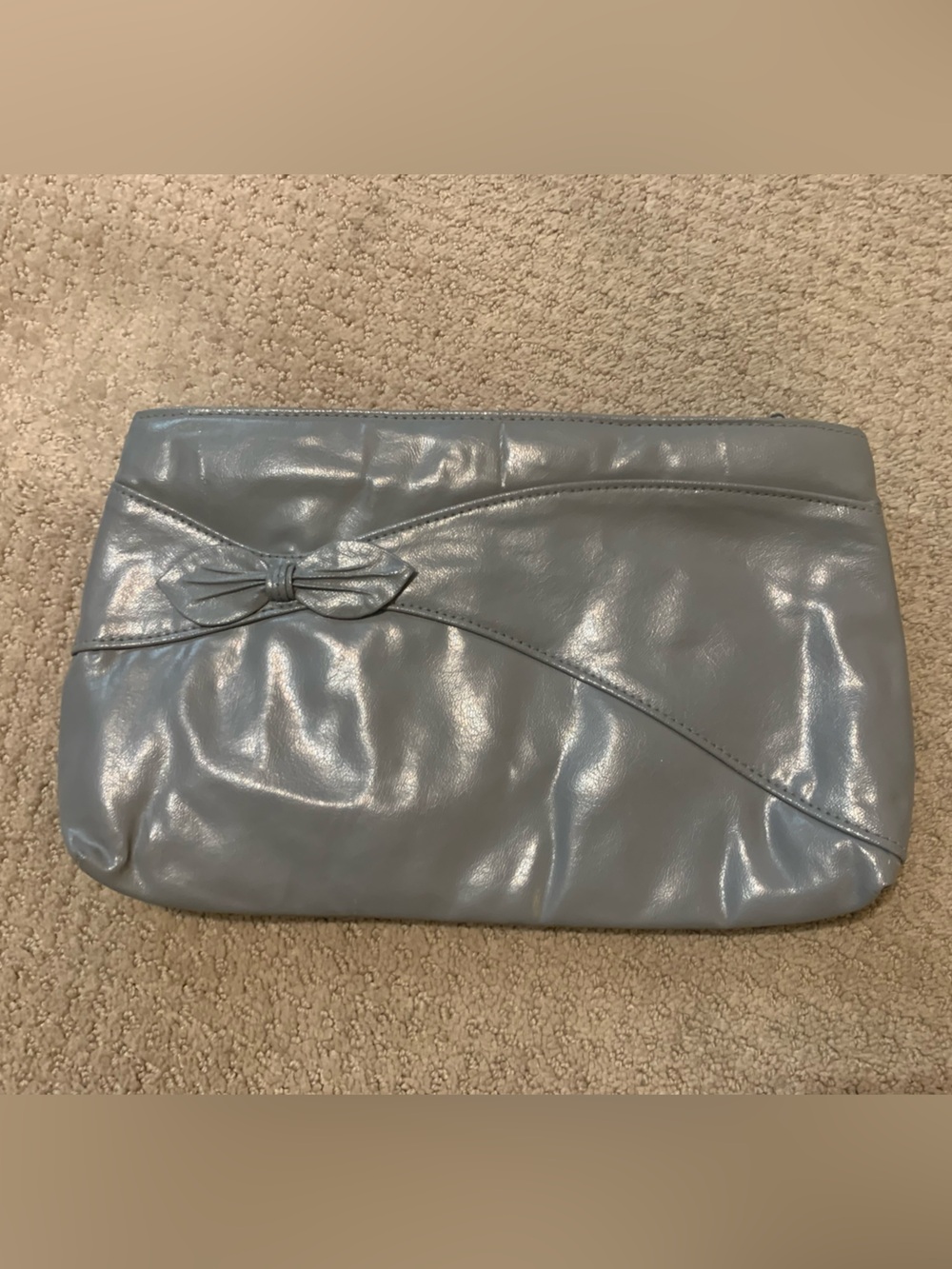 Vintage Gray Bow Accent Clutch